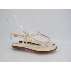 Sam Edelman Women Gigi Patent Slingback Thong Sandals Size 9.5M Ivory Flats